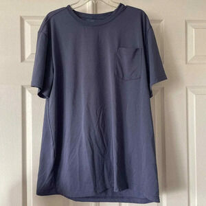 Dickies Mens Shirt Sz 2XT Big Tall Pocket Workwear Blue Short Sleeve Crew Neck